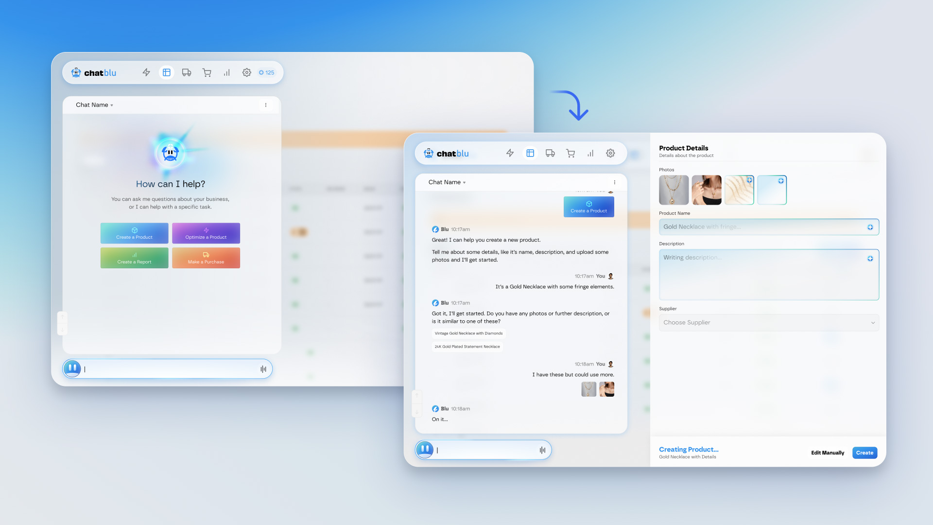 ChatBlu design work